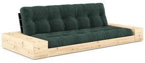 Sötétzöld kordbársony kinyitható kanapé 244 cm Base – Karup Design