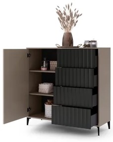 Fiókos komód RONJA taupe/fekete