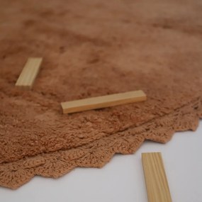 Téglavörös mosható kézi szövésű pamut kerek szőnyeg ø 110 cm Perla Toffee – Nattiot