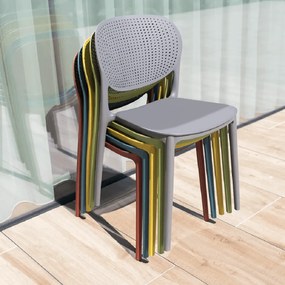 Rakásolható szék, fehér, FEDRA NEW