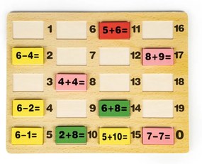 Fából készült matematikai táblázat