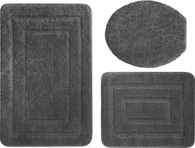 Fürdőszobaszőnyeg Alor Csúszásgátló Sötétszürke 3 részes szett