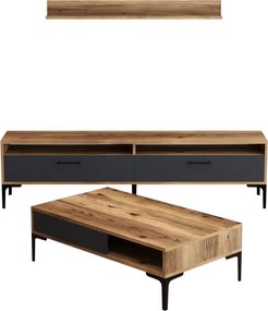 Istanbul nappali bútorszett, dió-antracit, 180 cm
