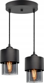 Függő lámpa Csillár lámpabúra Fém Üveg Grafit