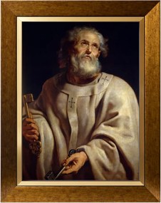 Szent Péter Szakrális Kép Arany Vászon Díszkeret 30X40