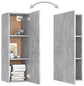 2 db betonszürke szerelt fa TV-szekrény 30,5 x 30 x 90 cm