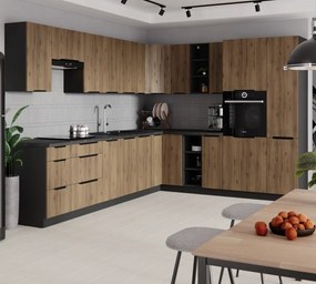 Felső szekrény, okapi dió/fekete, MENZO 50 NAGU-36 1F