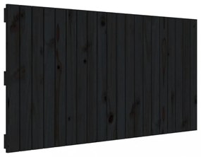 fekete tömör fenyőfa fali fejtámla 127,5 x 3 x 60 cm
