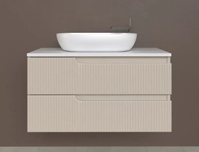 Piramida EURIDIKA fali fürdőszobabútor - mosdópult mosdó nélkül -2 fiókos - PINO BÉZS - 100 x 48 x 53 cm