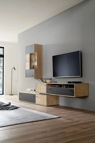 Valencia TV állvány tölgy, antracit 306 cm