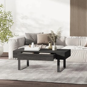 HOMCOM Dohányzóasztal, modern kanapéasztal fém kerettel, 110 x 60 x 40 cm, sötétszürke