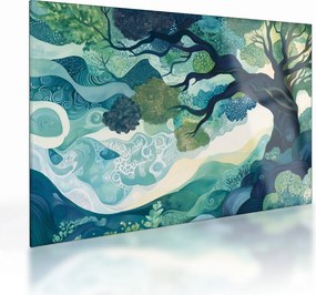 Üveg kép – Az életfa zöld lombkoronája (70x50 cm)
