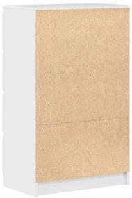 magasfényű fehér szerelt fa tálalószekrény 60 x 35 x 98,5 cm