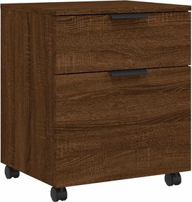 vidaXL barna tölgyszínű szerelt fa iratszekrény kerekekkel 45x38x45 cm