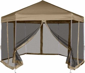vidaXL tópszínű összecsukható pavilon oldalfalakkal 3,6x3,1 m 220 g/m²