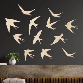 Fából készült fali dekorációk repülő madarak | FLOCK