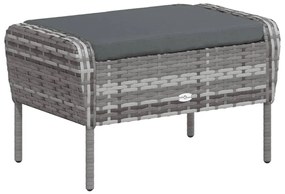 szürke polyrattan kerti szék lábtartóval
