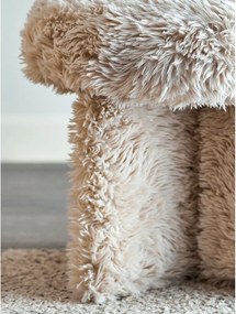 Bézs műszőrme puff Frikka – Bloomingville