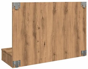 kézműves tölgy tükrös szekrény LED-ekkel 90 x 31,5 x 62 cm