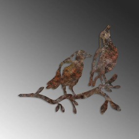 Bird fém kerti dísztárgy, barna, 45×39 cm
