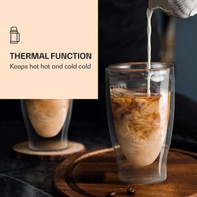 Feelino DUOS, duplafalú poharak, 2 x 80, 310, 400 ml, kanállal