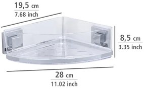 WENKO 22686100-Sarokpolc VACUUM-LOC QUADRO ED 28x19,5 cm ezüst/átlátszó