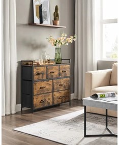 KIRA fiókos komód barna/fekete