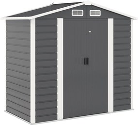 Outsunny Kültéri Kertitároló Sátor 2,36m² 213x120x194 cm Külső Kerti Tároló Megerősített Alappal (Padló Nélkül) Csúszó Kétszárnyú Ajtók Zárablakkal Sö