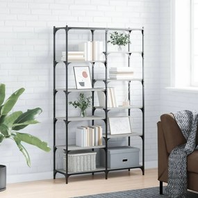 szürke sonoma szerelt fa és vas könyvespolc 100 x 32 x 170 cm