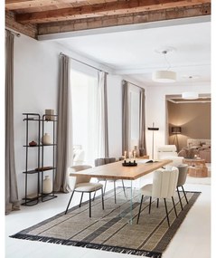 Fekete-natúr színű kétoldalas tengerifű szőnyeg 200x300 cm Brunilda – Kave Home