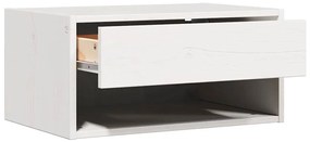 Éjjeli asztal fiókkal Fehér 50 x 32.5 x 24 cm Tömör fenyőfa