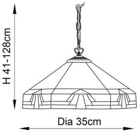 Endon 64285 - Tiffany NEVADA láncos csillár 1xE27/60W/230V átm. 35 cm