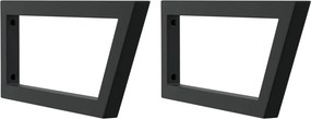 vidaXL 2 db fekete trapéz alakú acél polctartó mosdóhoz