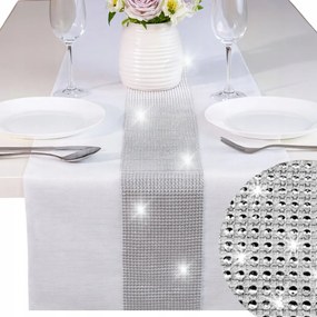 Futópad pad asztalra Fehér Cirkónia 40x220 Elegáns Ezüst Laufer