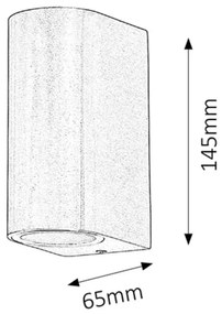Rabalux 8034 - Kültéri fali lámpa CHILE 2xGU10/35W/230V