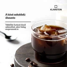 Klarstein SteelPresso kávégép portaszűrővel, Kompakt, 20 bar, Gőzölő, fűtőlap