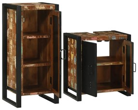 Fürdőszoba bútor szett 2 pcs Szilárd újrahasznosított fa