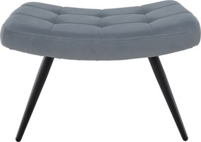 Fotel lábtartóval, szürke Velvet szövet/fekete, HABEN
