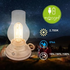 Brilo - dimmelhető LED kültéri újratölthető asztali lámpa KANEA LED/1,5W/5V IP44 1200 mAh bézs