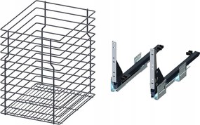 Cargo kosár alsó szekrényhez 40cm 400 Grafit 1p Rejs Push tip-on teljes kihúzás