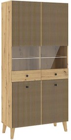 BERLIN 4 Ajtós Üveges Vitrin. 91 cm.