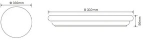 Globo 32118-24 Kültéri lámpa, plasztik ezüst, plasztik fehér fehér, IP54, ø: 330, H:56, Tartozéka: 1xLED 24W 230V, 1900lm, 3000K