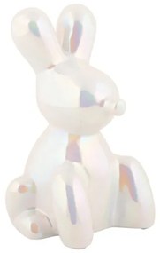 Balloon Bunny nyuszi szobor kicsi metál fehér