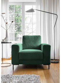 Sötétzöld kordbársony fotel Lofty Lilly – Miuform