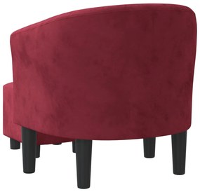 bordó bársony kagylófotel lábzsámollyal