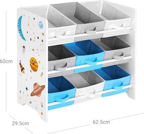 Játéktároló polc, MDF, többszínű, AUR-E1033 WT