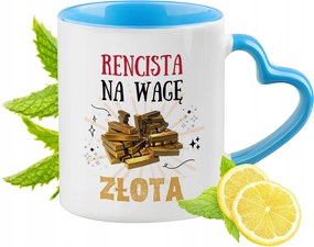 Nyugdíjasoknak Kék Bögre Szív Alakú Füllel Ajándék