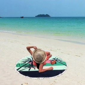 Strandtörölköző kerek boho strand 30