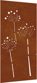 vidaXL virágmintás corten acél kerti faldísz 105 x 55 cm