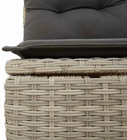Kerti Kanapé Szett párnával 4 pcs Világosszürke Poli rattan